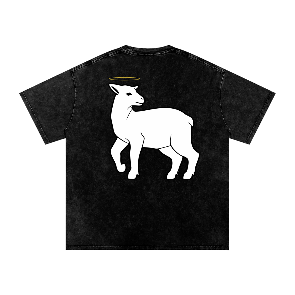Snow Washed LAMB Oversized Cotton T-Shirt