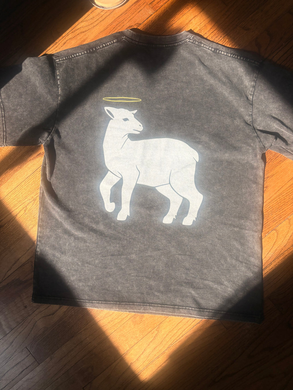 Snow Washed LAMB Oversized Cotton T-Shirt