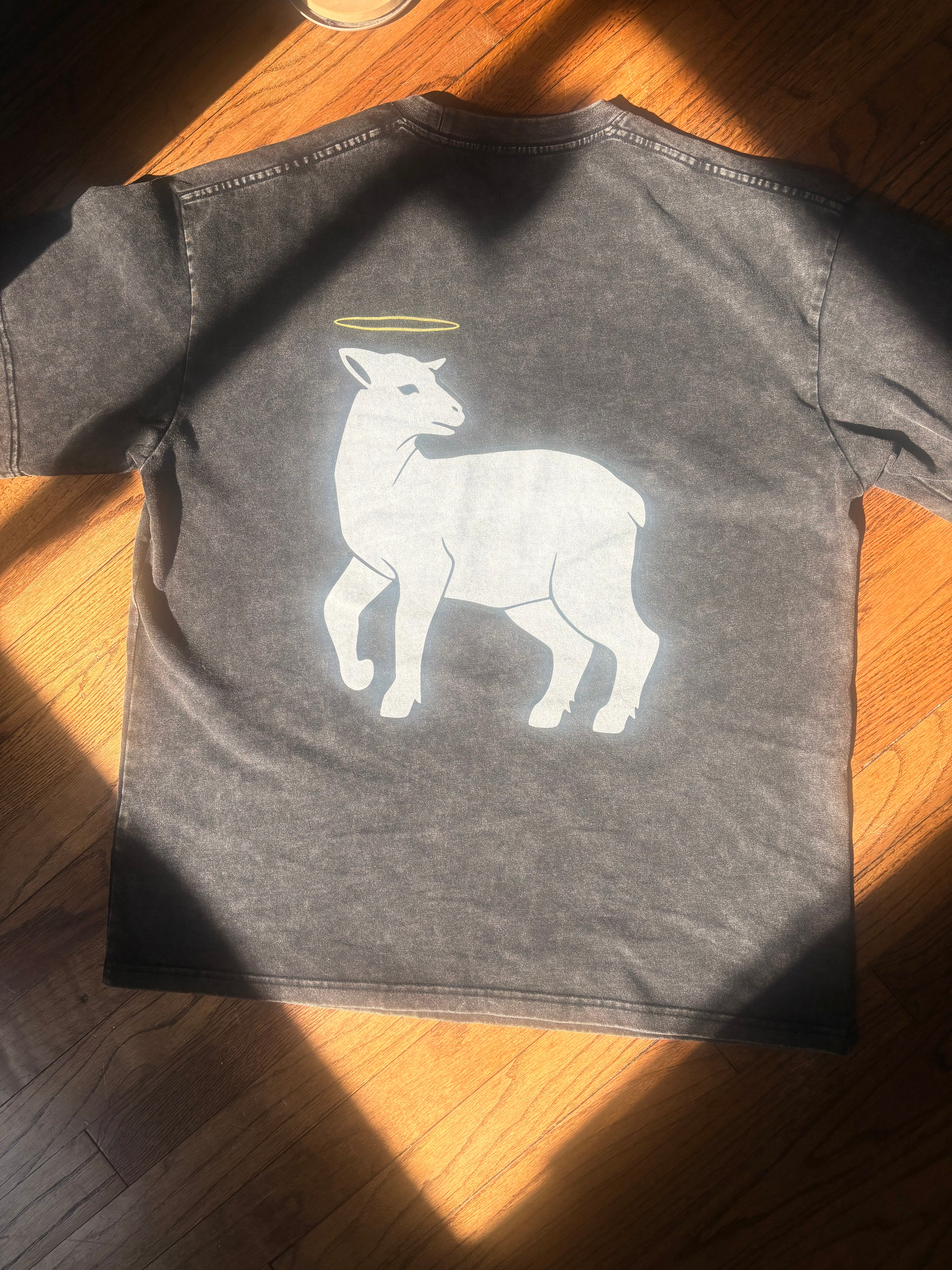 Snow Washed LAMB Oversized Cotton T-Shirt