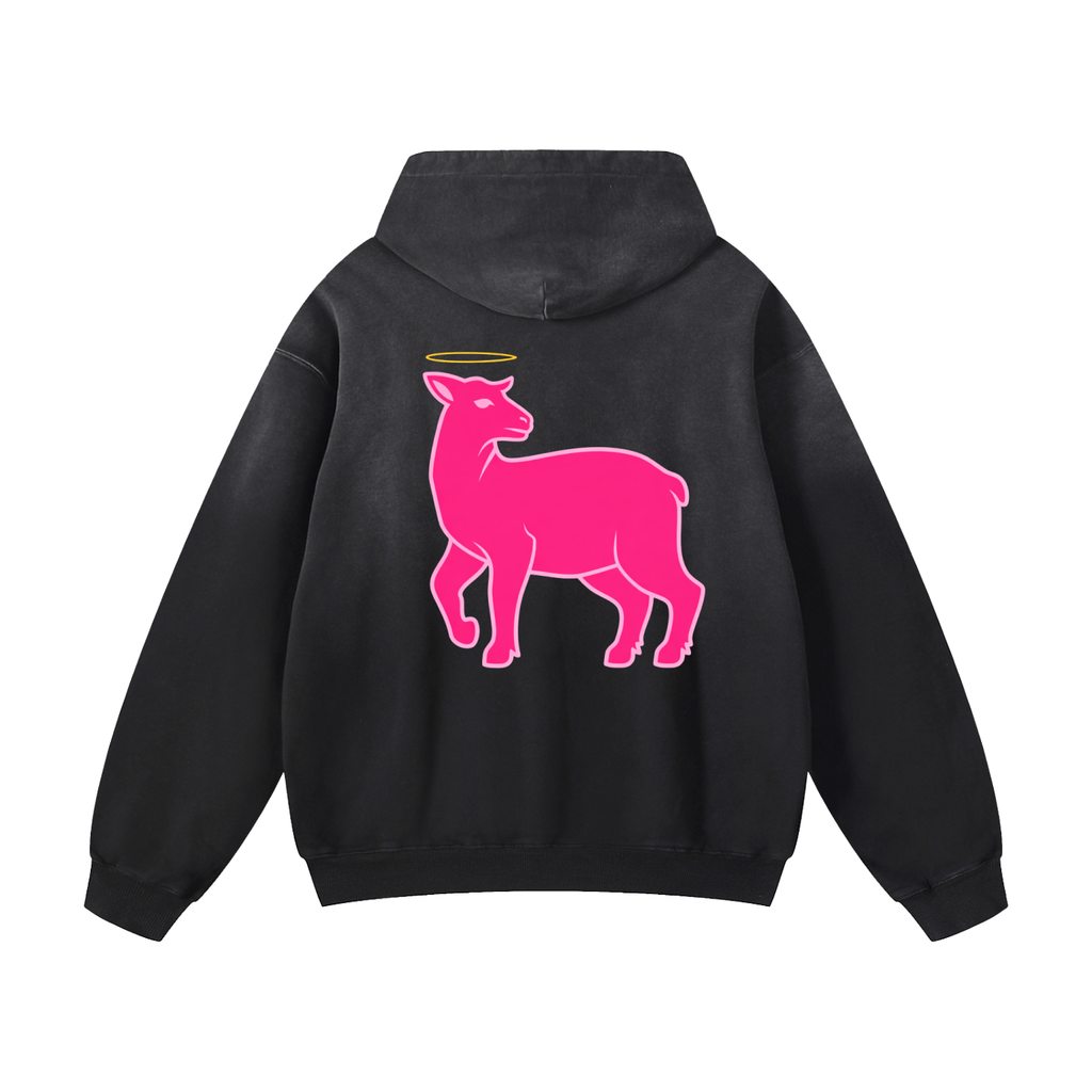Heavyweight PINK LambSunfade Oversized Hoodie