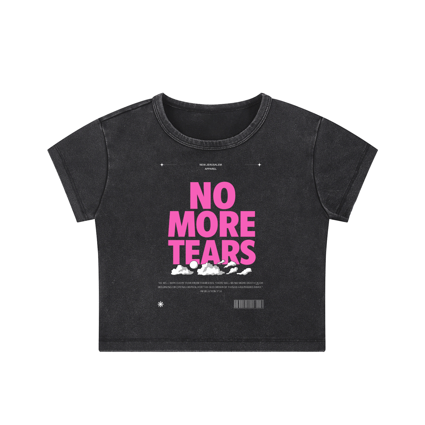 NO MORE TEARS Snow Washed Crop Top