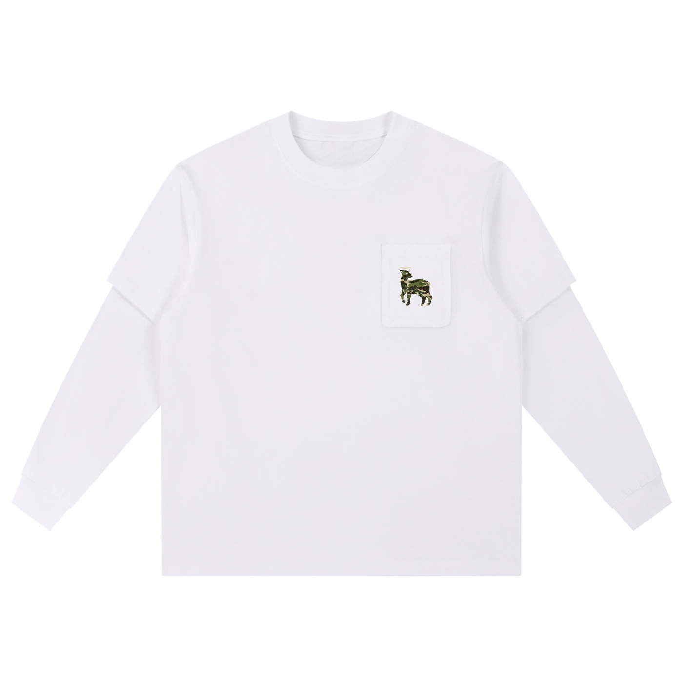 HIS KINGDOM CAMO Layered Long Sleeve Oversized Tee