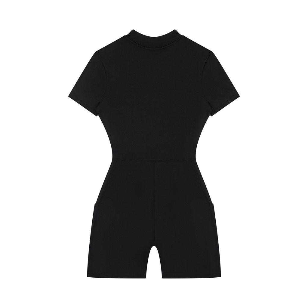 Pink Cross Women's Quarter-Zip Short Sleeve Romper