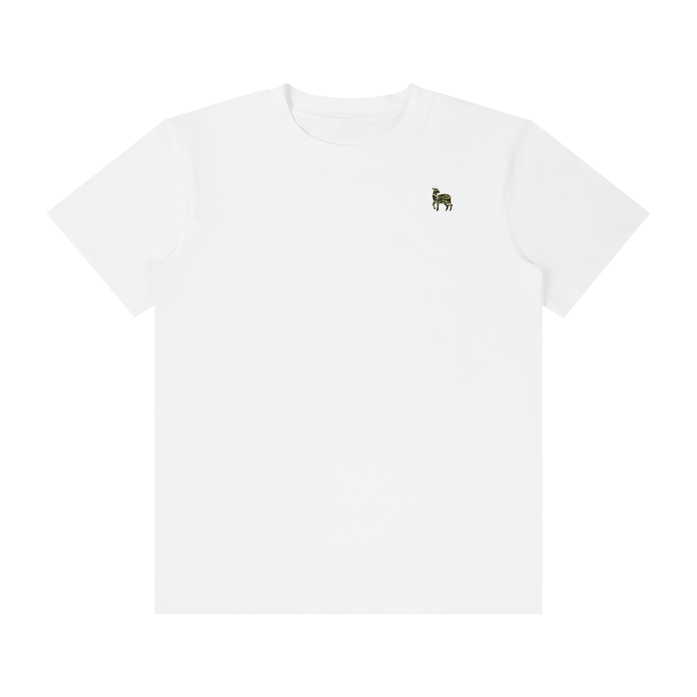 Camo lamb Classic Crew Neck Cotton T-Shirt