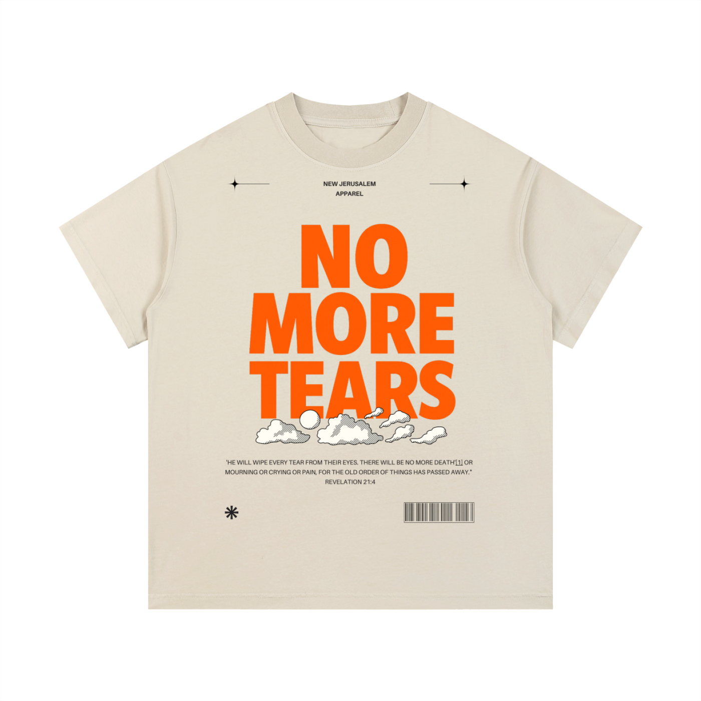NO MORE TEARS Vintage Wash Cotton T-Shirt