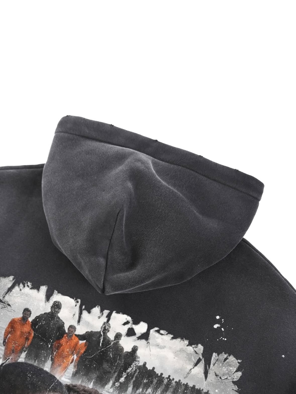 Egyptian Martyrs Vintage Washed Frayed Fleece Hoodie