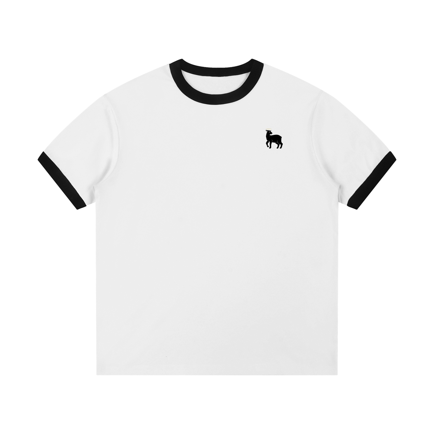 Contrast Edge Ribbed Crewneck T-Shirt